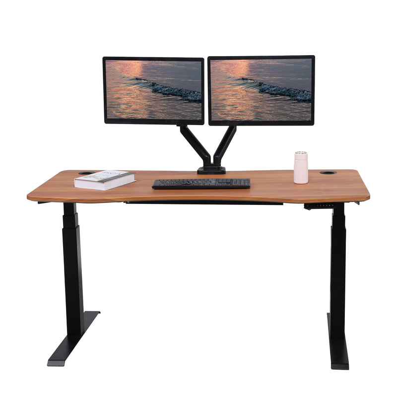 K Series 71" x 33" Standing Desk with Black Frame (Curved Top)