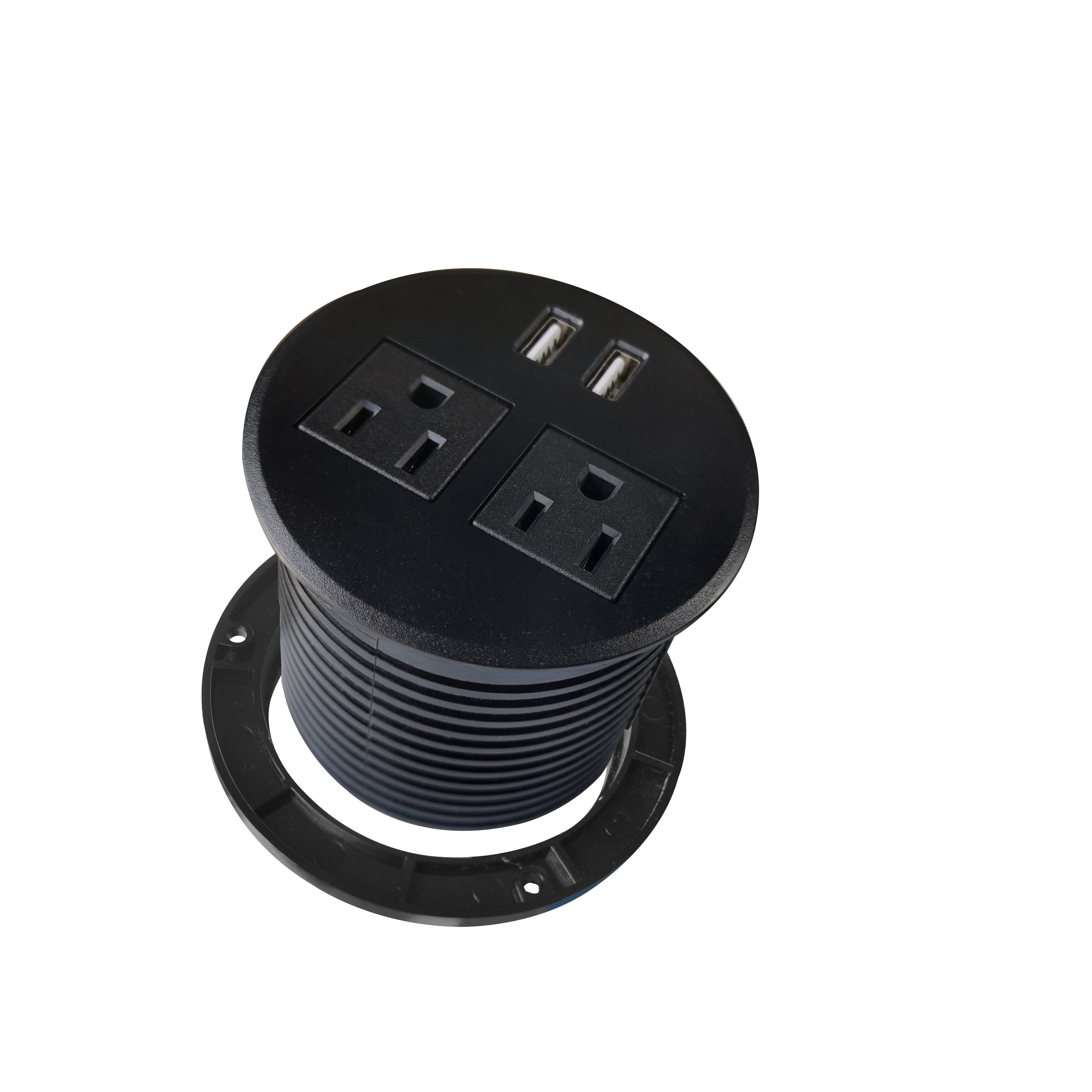 Desktop Power Grommet with 2xAC Outlet, 2xUSB Charging Ports
