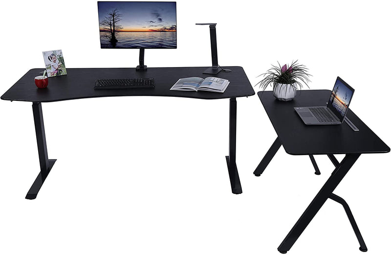 Elite Series 60" W Electric Height Adjustable Standing Desk with Matching Color Compact Reception Side Desk