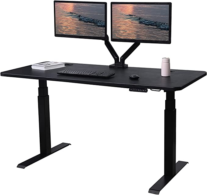 K Series 60" x 27" Standing Desk with Black Frame (Rectangular Top)
