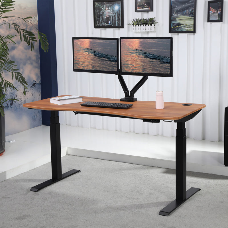 K Series 71" x 33" Standing Desk with Black Frame (Curved Top)