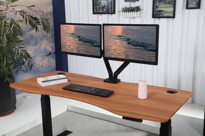 K Series 71" x 33" Standing Desk with Black Frame (Curved Top)