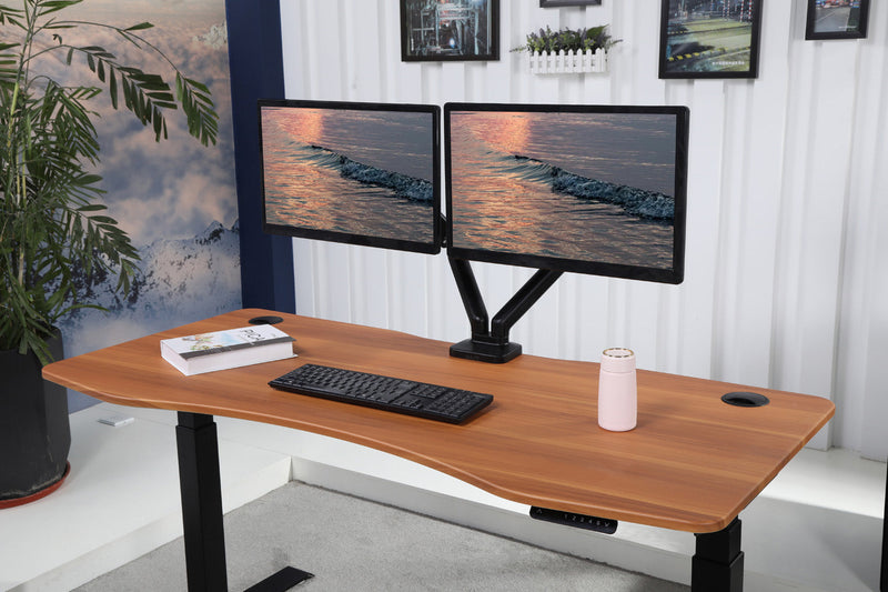 K Series 60" x 27" Standing Desk with Black Frame (Curved Top)