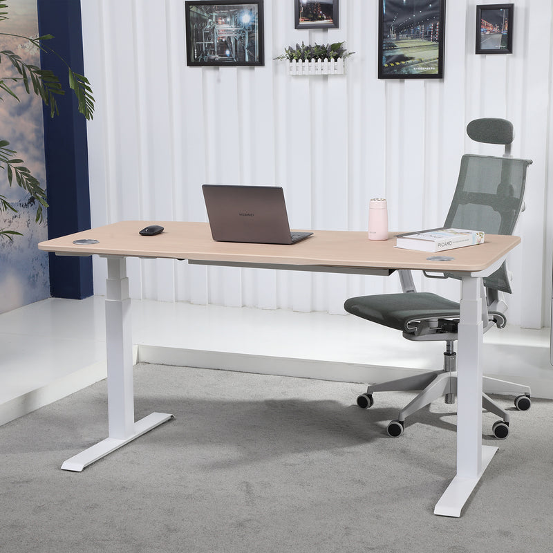 K Series 71" x 33" Standing Desk with White Frame (Curved Top)