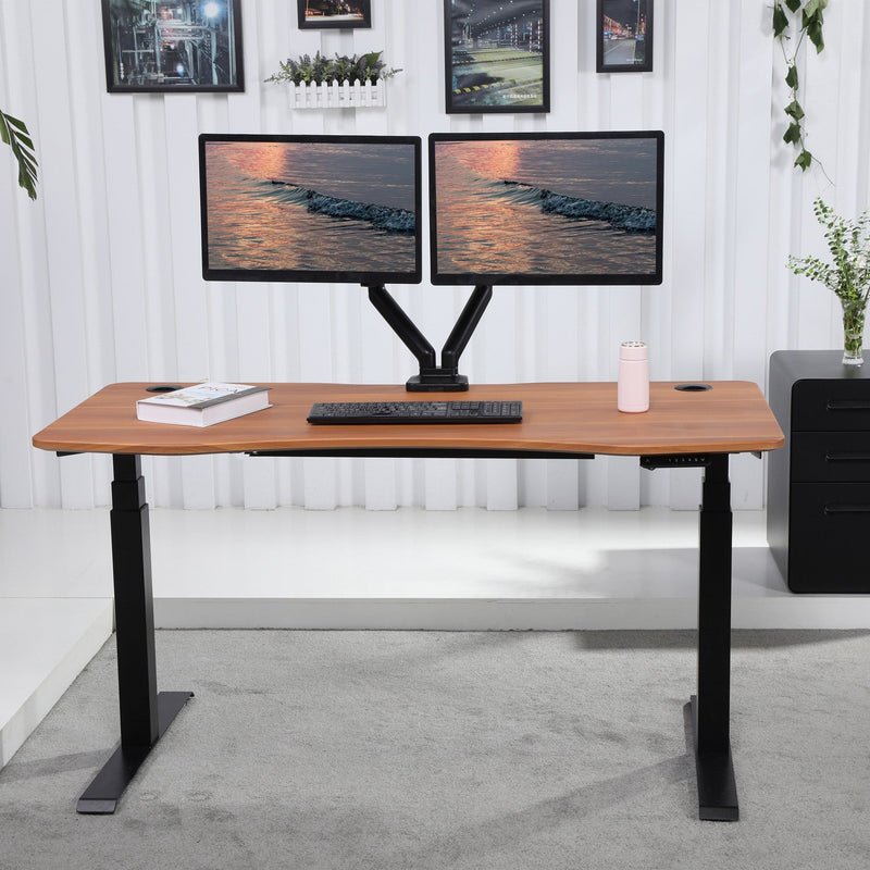 K Series 60" x 27" Standing Desk with Black Frame (Curved Top)