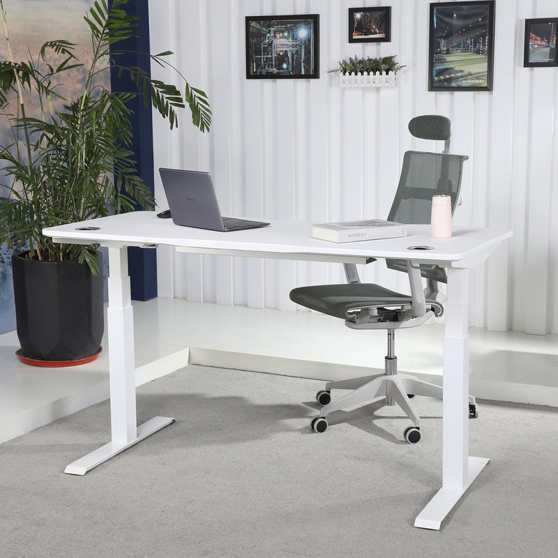 K Series 71" x 33" Standing Desk with White Frame (Curved Top)