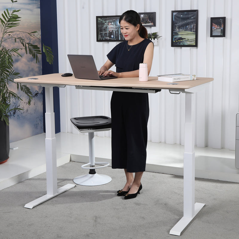 K Series 71" x 33" Standing Desk with White Frame (Curved Top)