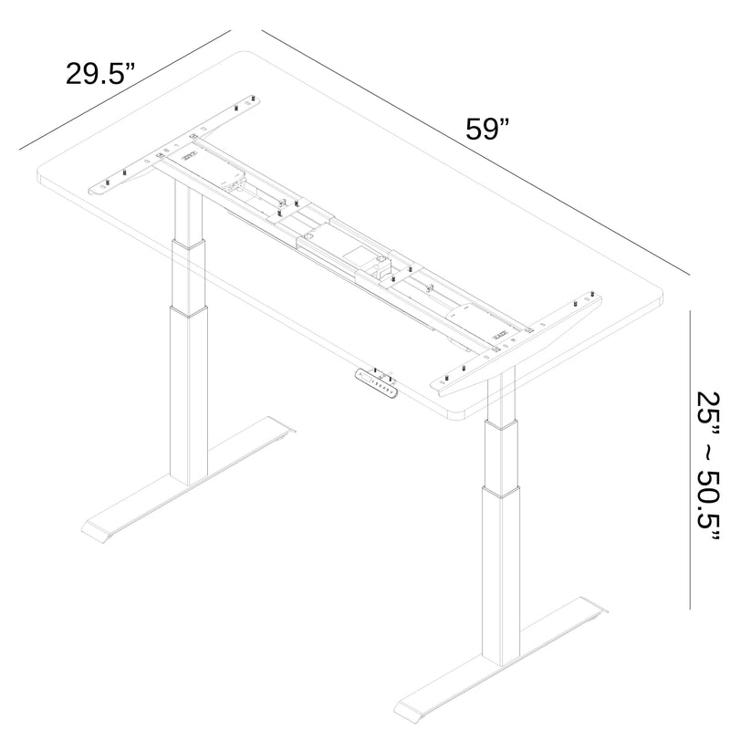 K Series 60" Standing Desk with Rectangular Top
