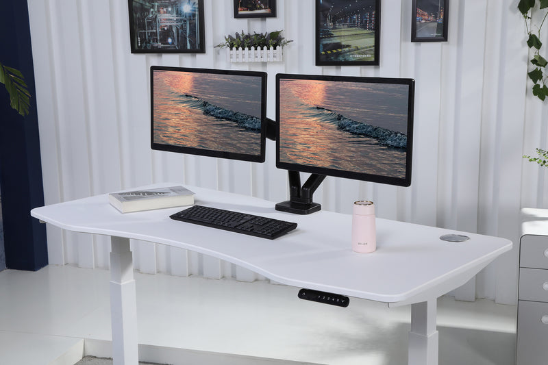 K Series 71" x 33" Standing Desk with White Frame (Curved Top)