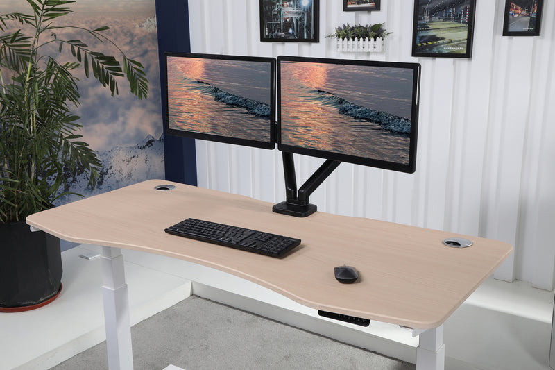 K Series 71" x 33" Standing Desk with White Frame (Curved Top)