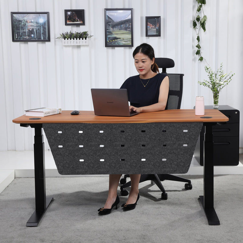 K Series 60" x 27" Standing Desk with Black Frame (Curved Top)