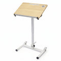 Mobile Standing Desk with 90° Tilting Top & Whiteboard Surface