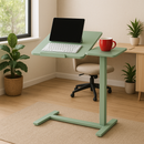 Overbed Table Adjustable Height 30"-43", Tilt Top Rolling Laptop Desk with Wheels