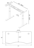 K Series 71" Standing Desk with Curved Top