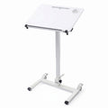 Mobile Standing Desk with 90° Tilting Top & Whiteboard Surface