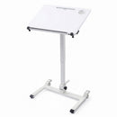 Mobile Standing Desk with 90° Tilting Top & Whiteboard Surface