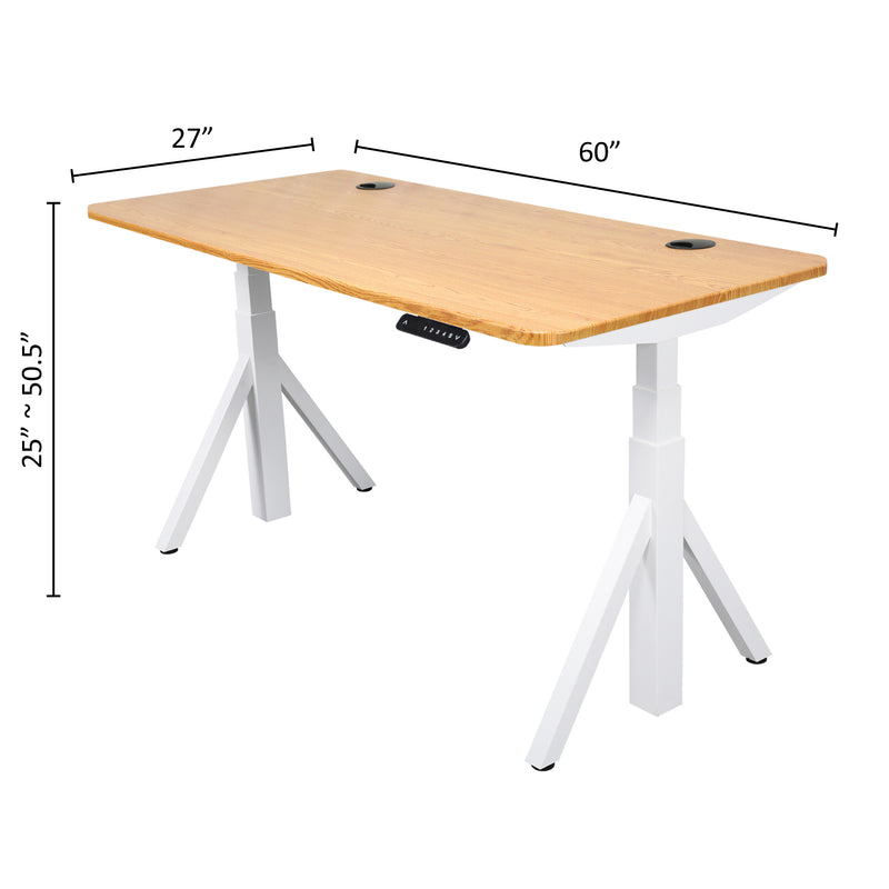 Quattro Series 60" Electric Adjustable Standing Desk with Rectangular Top