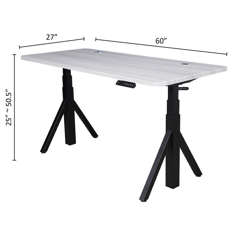 Quattro Series 60" Electric Adjustable Standing Desk with Rectangular Top
