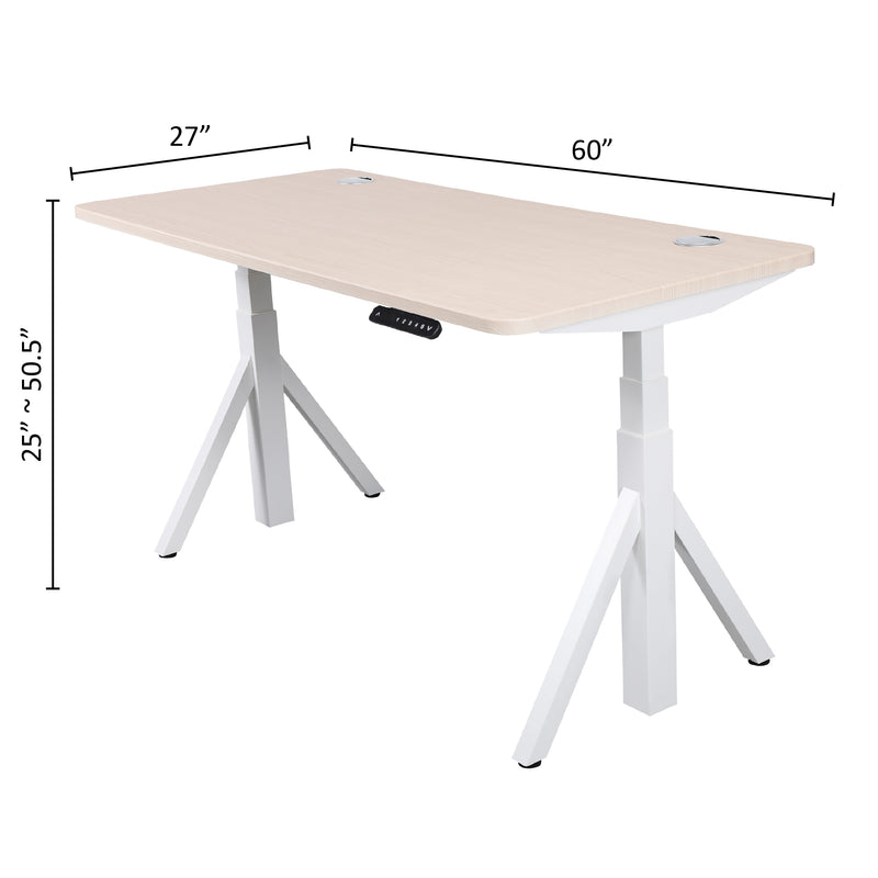 Quattro Series 60" Electric Adjustable Standing Desk with Rectangular Top