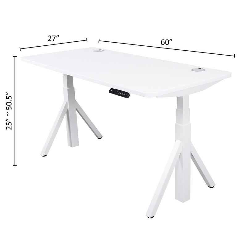 Quattro Series 60" Electric Adjustable Standing Desk with Rectangular Top