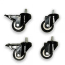 2-Inch Heavy Duty Rubber Caster Wheel with Swiveling Threaded Stem (Pack of 4)