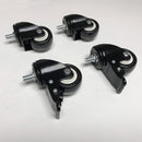2-Inch Heavy Duty Rubber Caster Wheel with Swiveling Threaded Stem (Pack of 4)