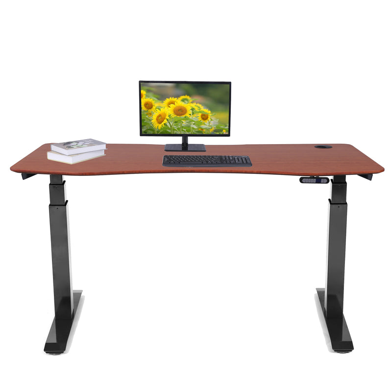Flex Series 60" x 27" Standing Desk with Black Frame, Curved Top