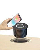 In-Desk Wireless Charging Pad, Dual USB Type A Quick Charge 3.0 Ports