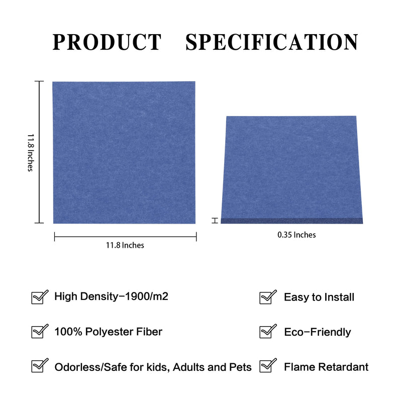 Artsonic Square Acoustic Sound Absorbing Panel 12'' X 12'' X 0.4''