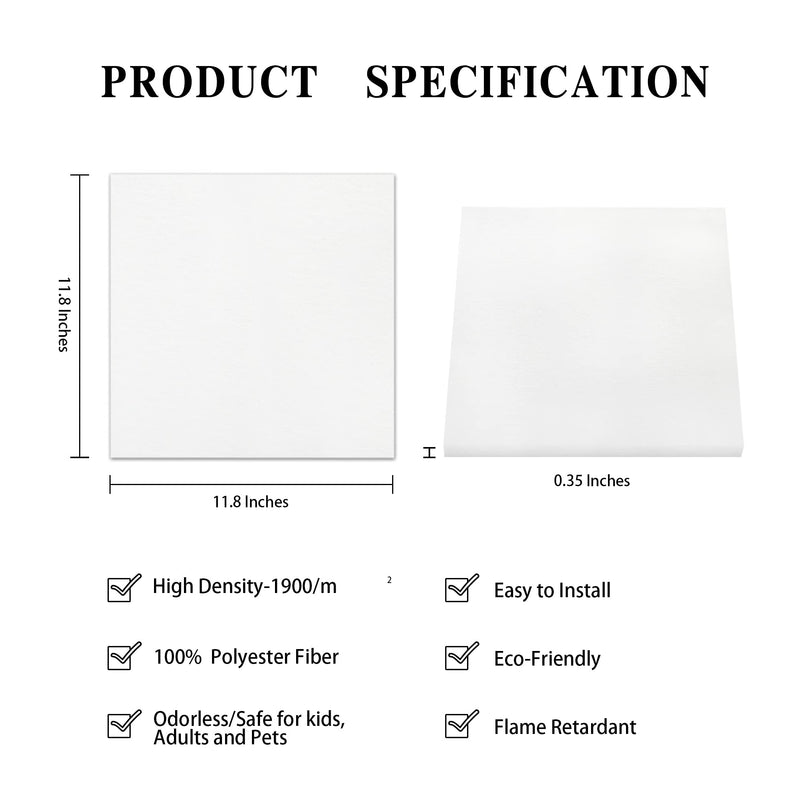 Artsonic Square Acoustic Sound Absorbing Panel 12'' X 12'' X 0.4''