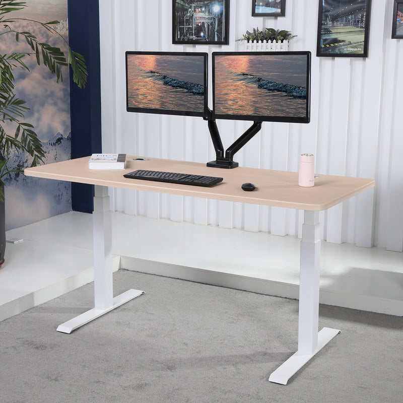 K Series 60" x 27" Standing Desk with White Frame (Rectangular Top)