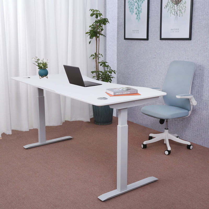Elite Pro Series 60" x 27" Standing Desk with Off-White Frame