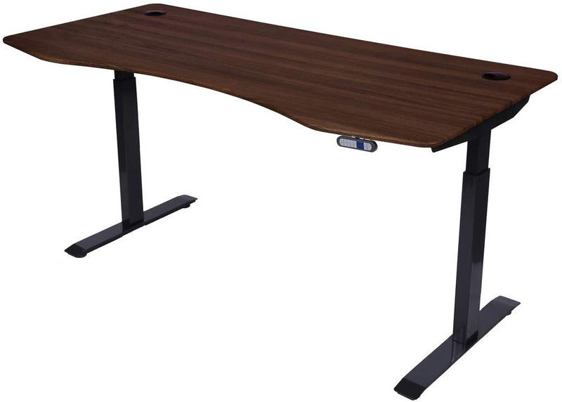 Flex Series 60" x 27" Standing Desk with Black Frame, Curved Top