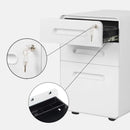 3-Drawer Metal Mobile File Cabinet with Locking Keys