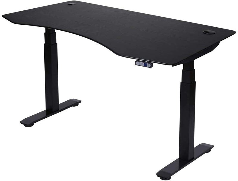 Flex Series 60" x 27" Standing Desk with Black Frame, Curved Top