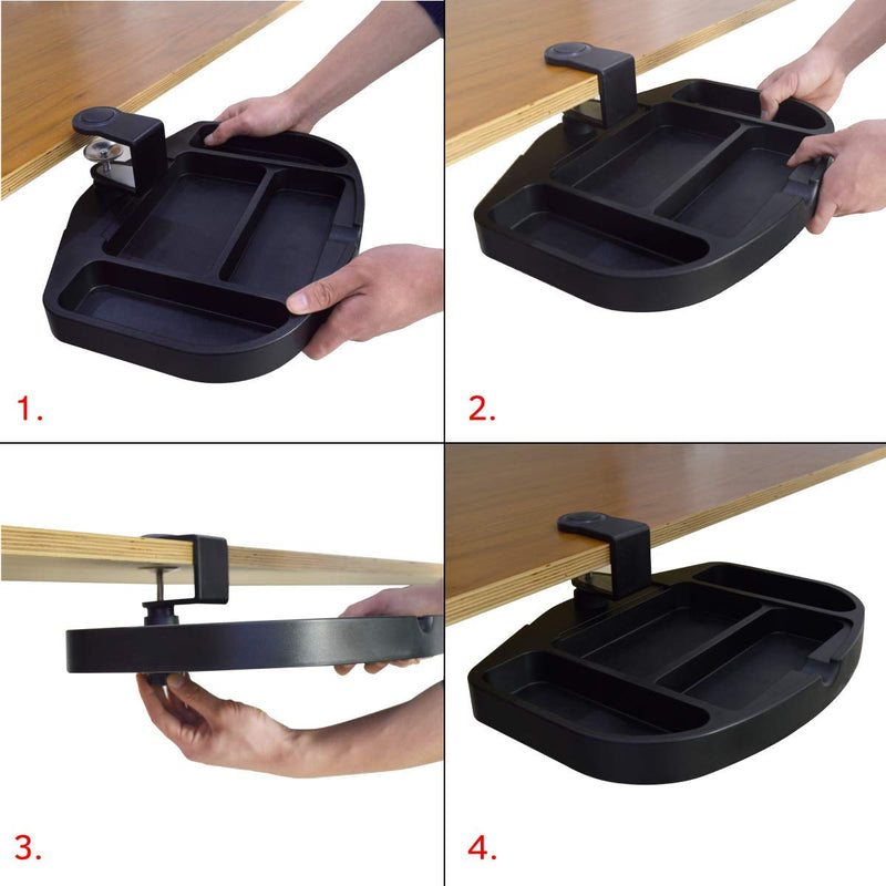 Clamp-On Under Desk 360-Degree Swivel Drawer