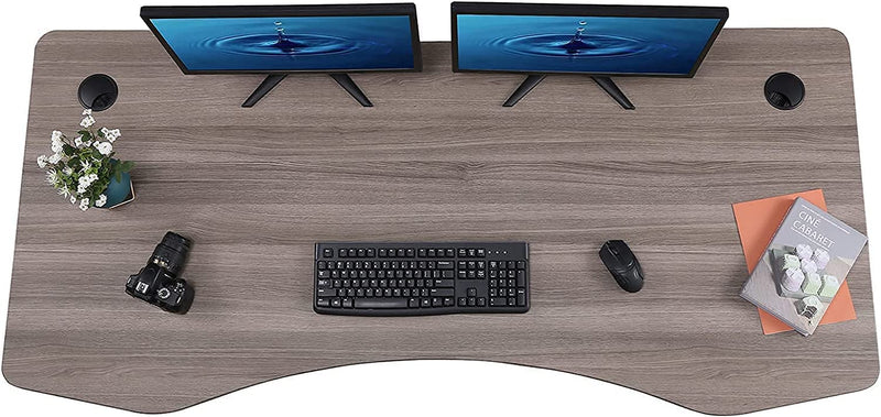 Flex Series 71" x 33" Standing Desk with Black Frame, Curved Top