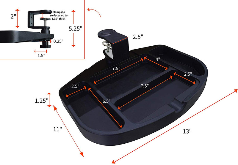 Clamp-On Under Desk 360-Degree Swivel Drawer