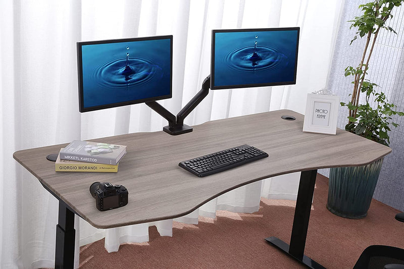 Flex Series 71" x 33" Standing Desk with Black Frame, Curved Top