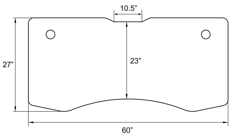 Elite/Flex 60" Series Beveled and Contoured Tabletop