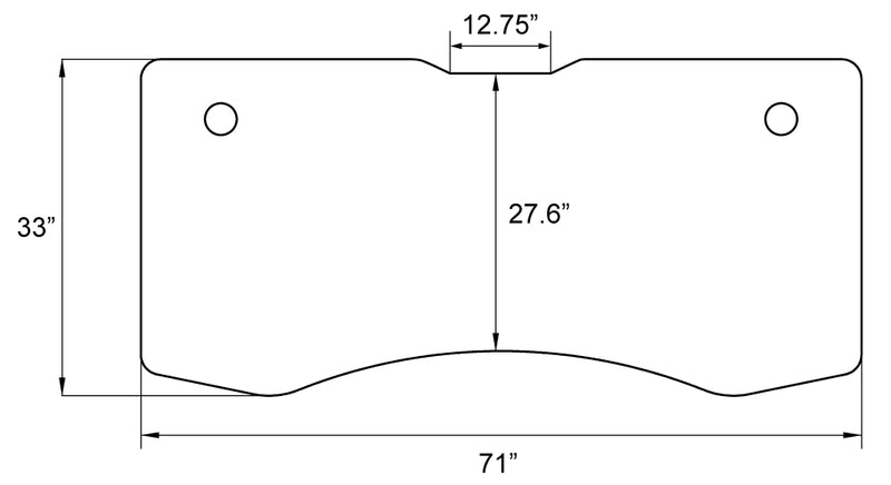 Elite/Elite Pro/Flex 71" Series Beveled and Contoured Tabletop