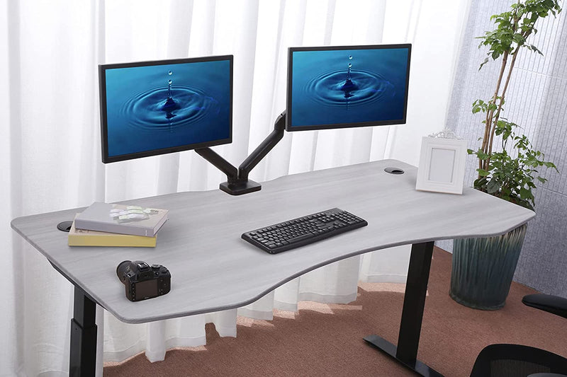 Flex Series 71" x 33" Standing Desk with Black Frame, Curved Top