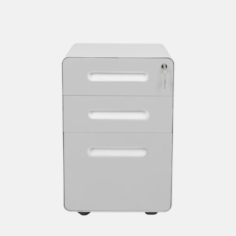 3-Drawer Metal Mobile File Cabinet with Locking Keys