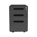 White 3-Drawer Metal Mobile File Cabinet with Locking Keys