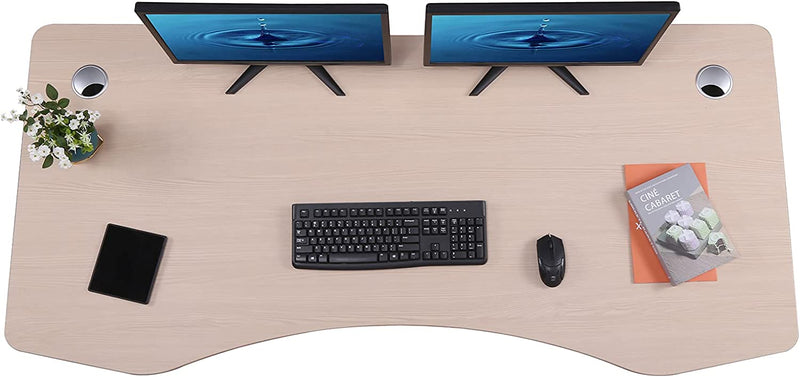 Flex Series 71" x 33" Standing Desk with Black Frame, Curved Top
