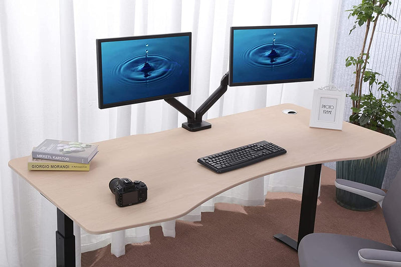 Flex Series 71" x 33" Standing Desk with Black Frame, Curved Top