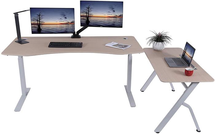 Elite Pro Series 71" W Electric Height Adjustable Standing Desk with Matching Color Compact Reception Side Desk