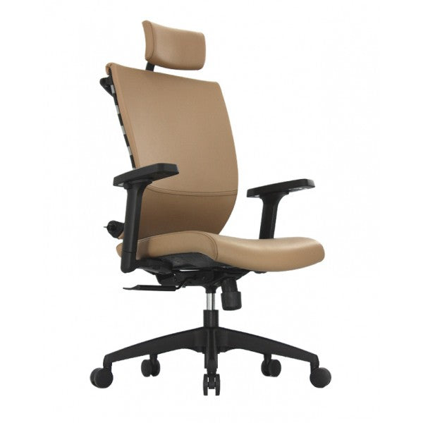 SK Series Ergonomic Leather High-Back Office Chair Adjustable Seat Height, Backrest and Armrest