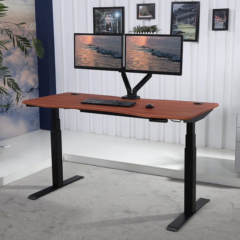 Flex Series 71" x 33" Standing Desk with Black Frame, Curved Top
