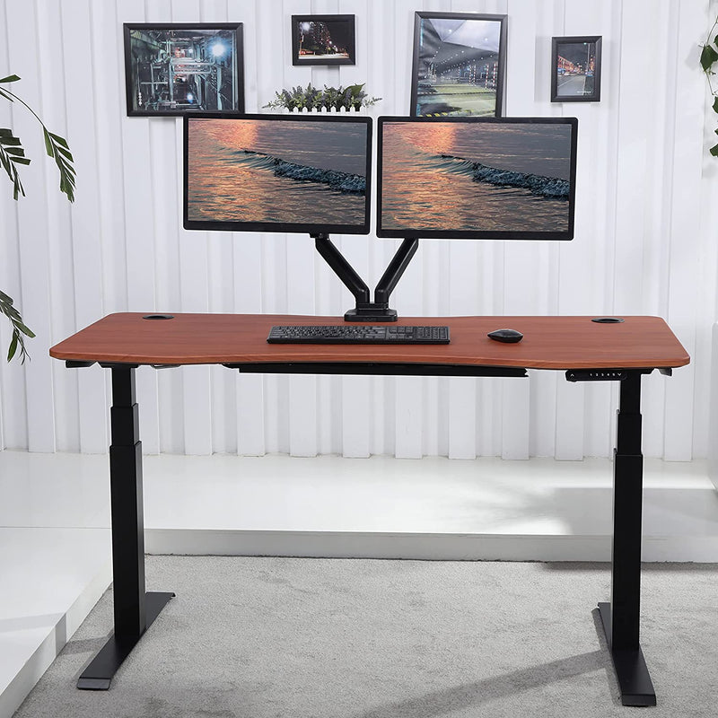 Flex Series 71" x 33" Standing Desk with Black Frame, Curved Top